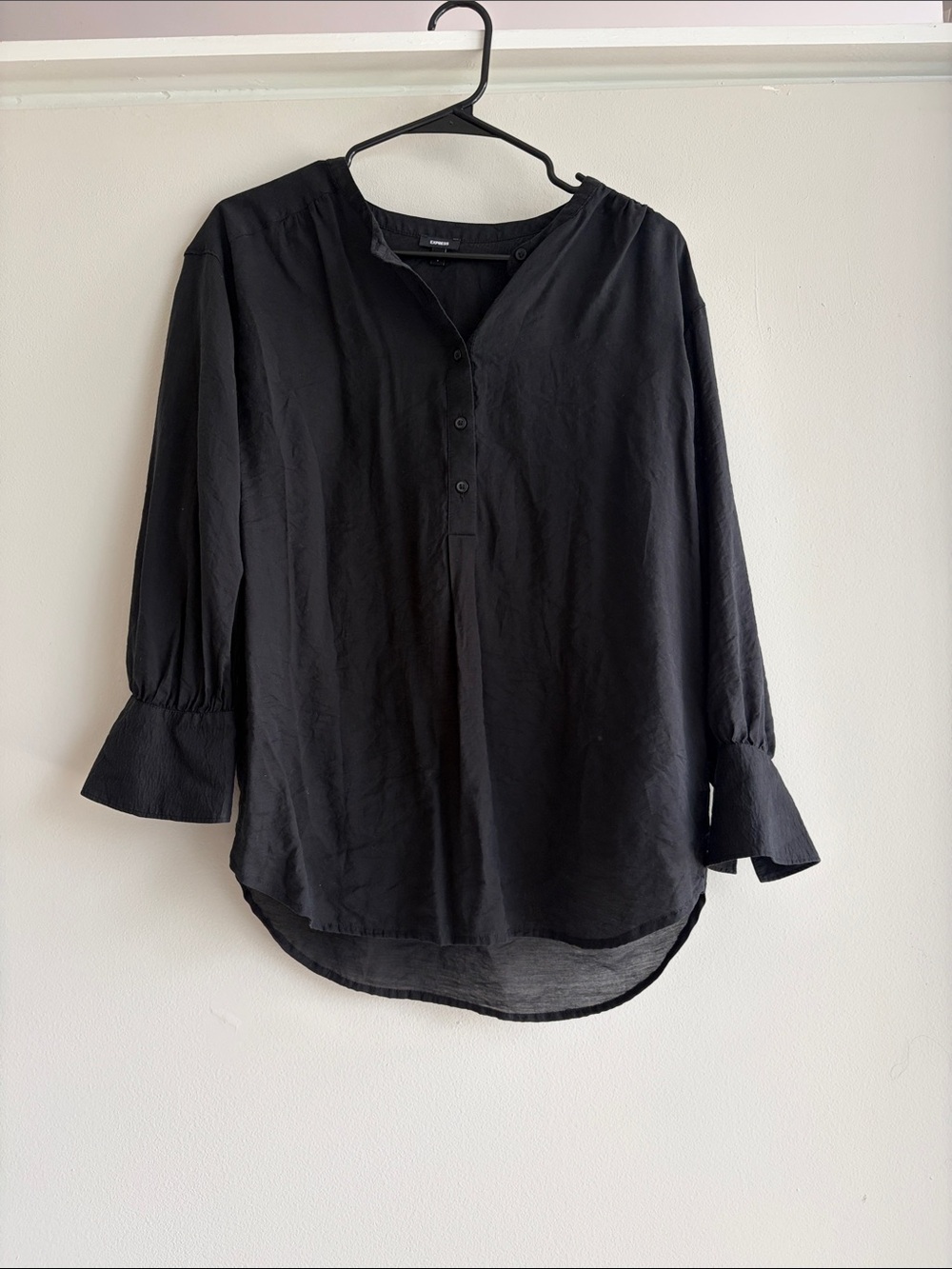 Express Women's Black Button-Front Blouse